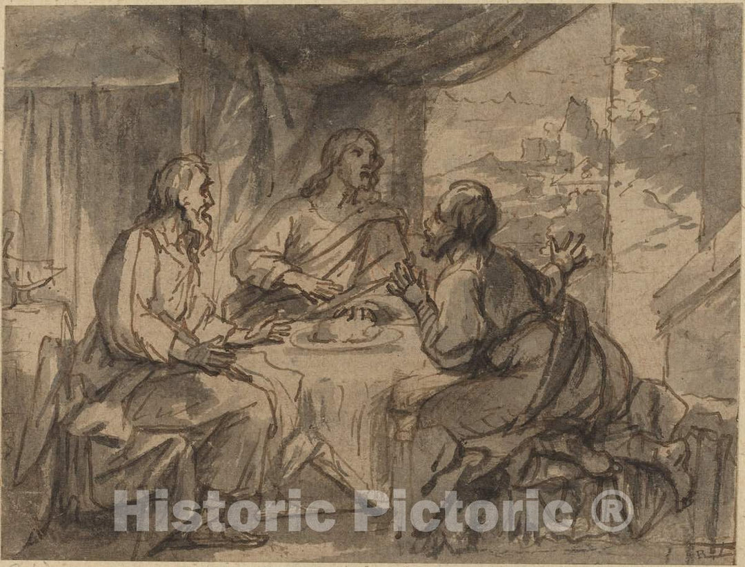 Art Print : Abraham Van Diepenbeeck, Supper at Emmaus - Vintage Wall Art