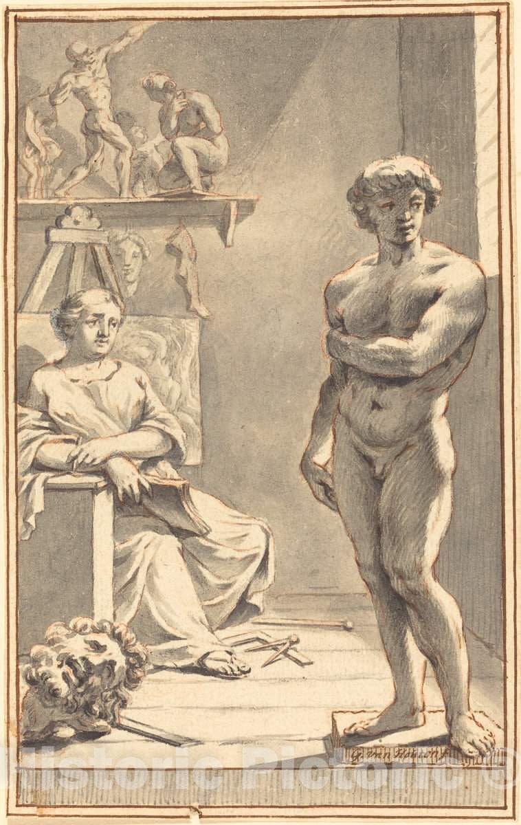 Art Print : Gerard Van Houten, Allegory of Sculpture - Vintage Wall Art