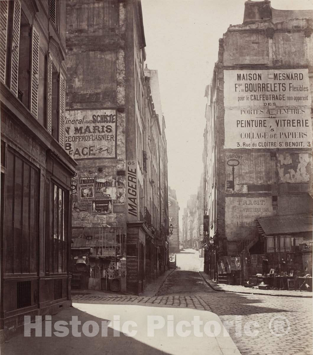 Art Print : Charles Marville, Rue Saint-Jacques, 1864-before February 1867 - Vintage Wall Art