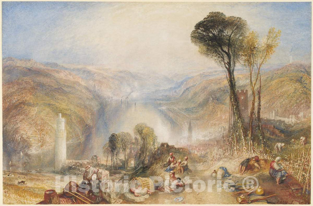 Art Print : Joseph Mallord William Turner, Oberwesel, 1840 - Vintage Wall Art