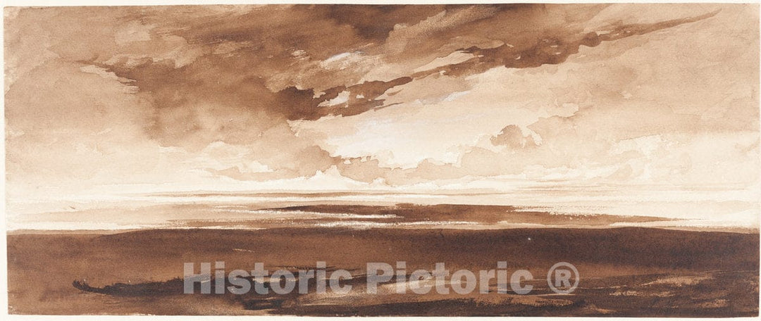 Art Print : Francis Danby, Panorama of The Coast at Sunset, c. 1813 - Vintage Wall Art