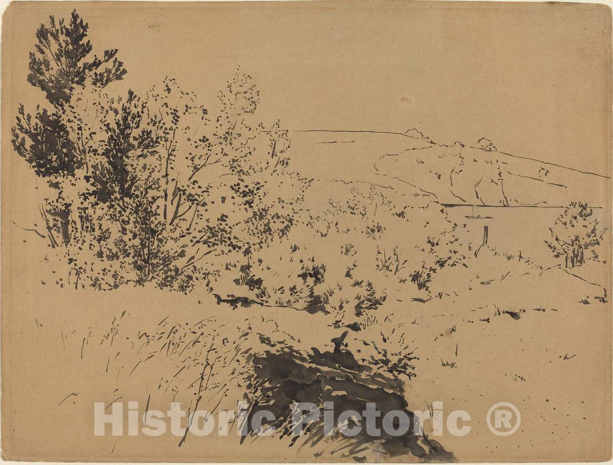 Art Print : FÃ©lix Bracquemond, Coastal Landscape - Vintage Wall Art