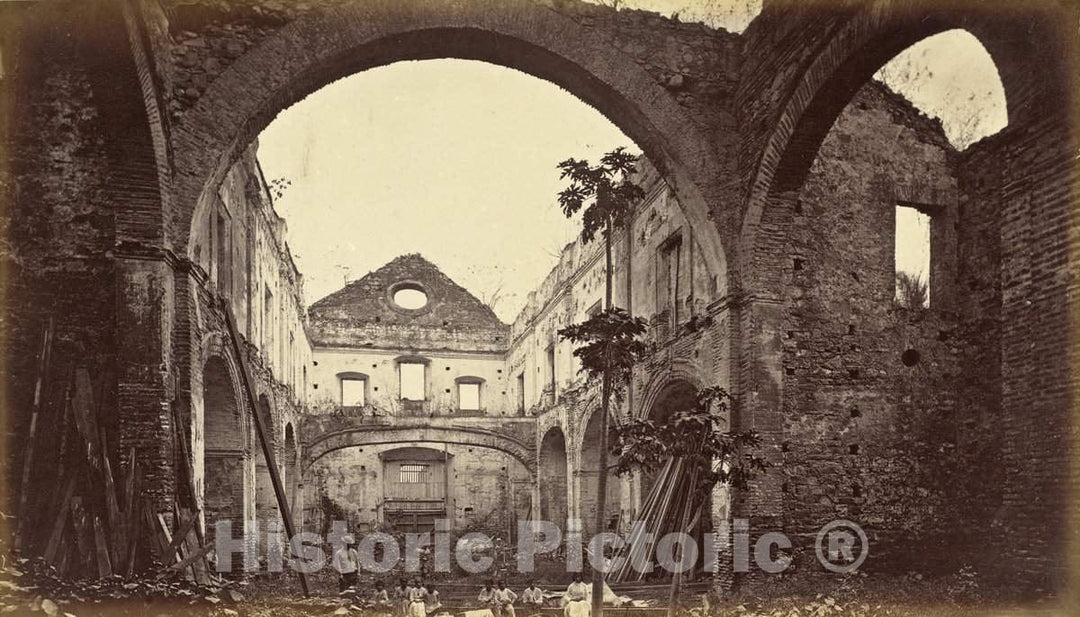 Art Print : Eadweard Muybridge, Ruins of The Church of Santo Domingo-Panama, 1875 - Vintage Wall Art