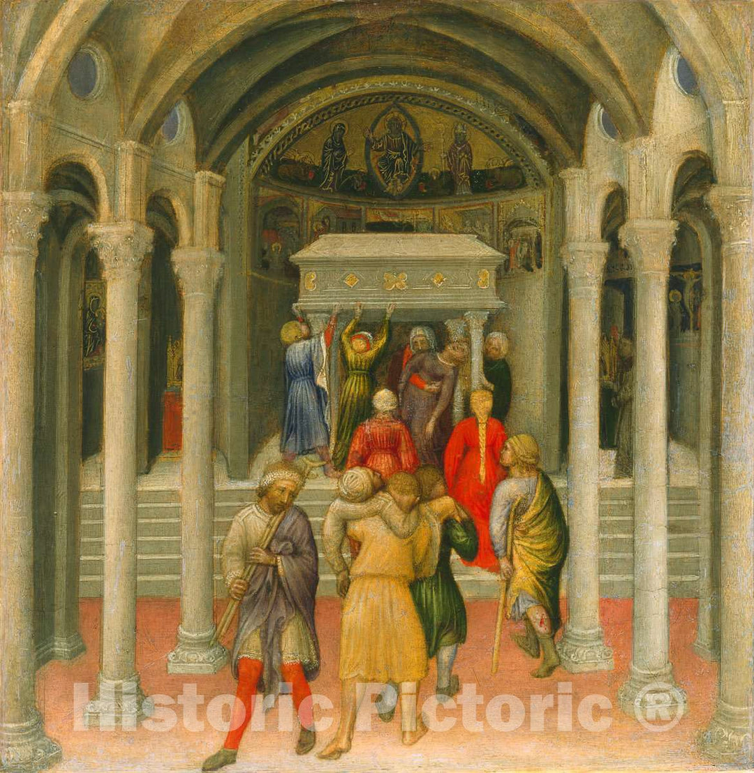 Art Print : Gentile da Fabriano, The Crippled and Sick Cured at The Tomb of Saint Nicholas, 1425 - Vintage Wall Art