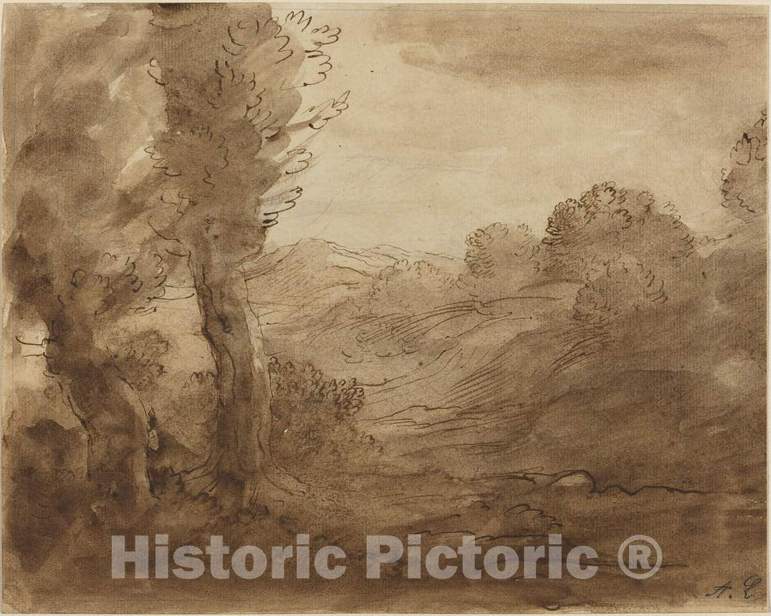 Art Print : Alphonse Legros, Footpath in Burgundy - Vintage Wall Art