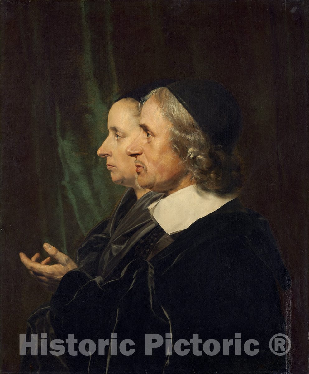 Art Print : Jan de Bray, Portrait of The Artist's Parents, Salomon de Bray and Anna Westerbaen, 1664 - Vintage Wall Art