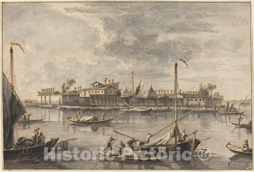 Art Print : Francesco Tironi, Isola del Lazaretto Nuovo, c.1779 - Vintage Wall Art