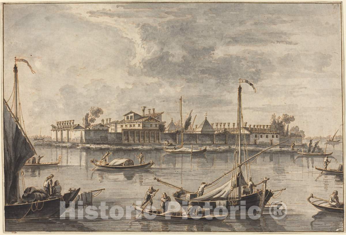 Art Print : Francesco Tironi, Isola del Lazaretto Nuovo, c.1779 - Vintage Wall Art