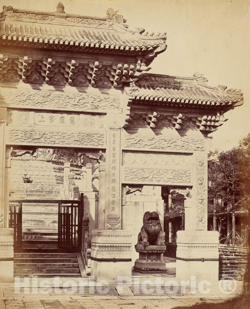 Art Print : Felice Beato, Part of The Entrance to The Lama Temple Near Pekin, October 1860, 1860 - Vintage Wall Art