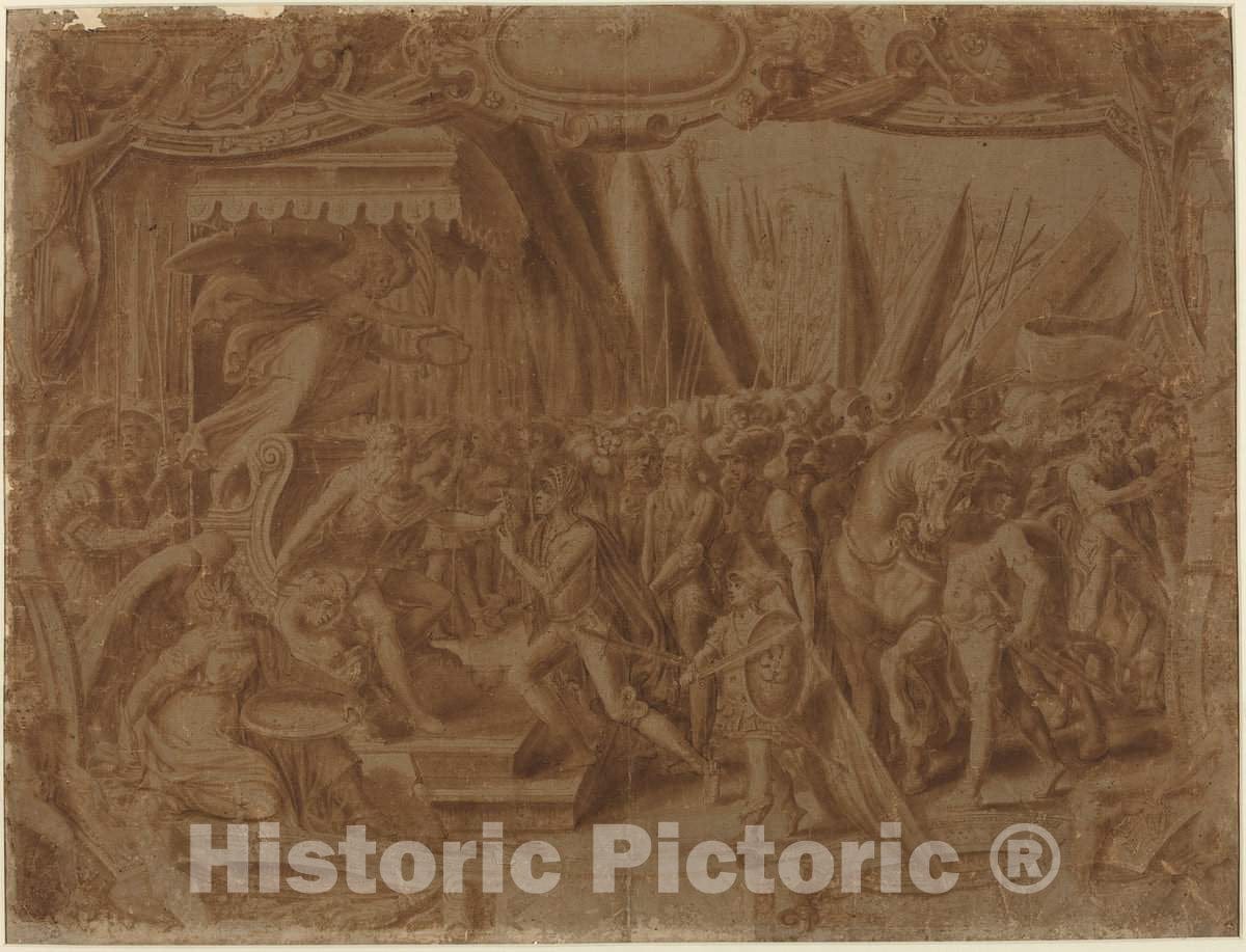 Art Print : Historical Scene, 16th Century - Vintage Wall Art