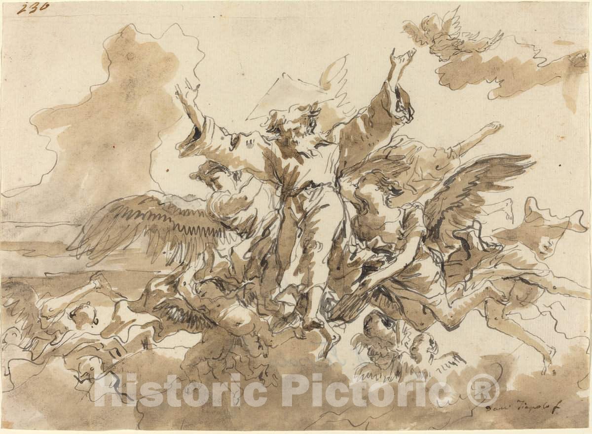 Art Print : Giovanni Domenico Tiepolo, Creation of The Universe - Vintage Wall Art