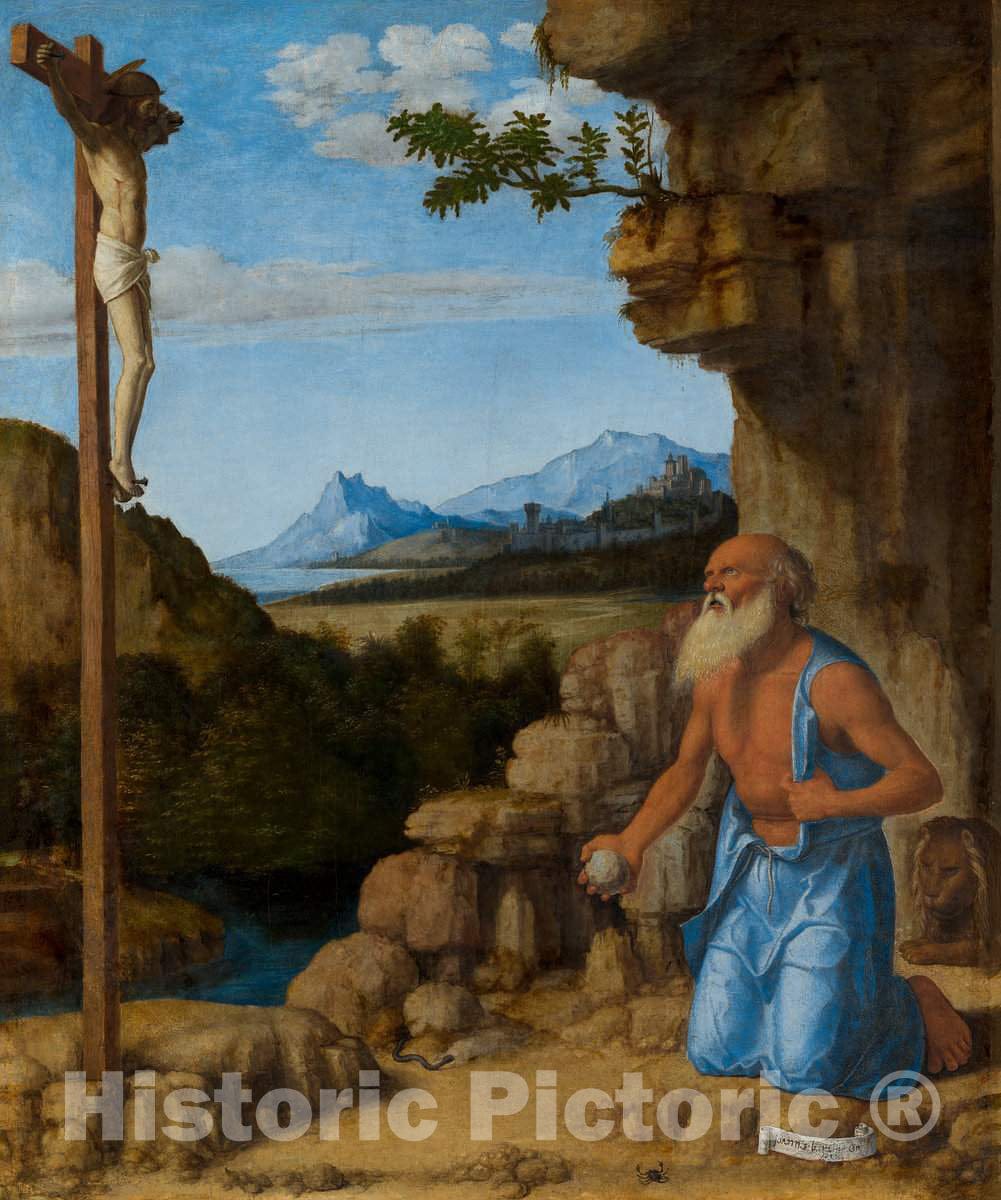 Art Print : CIMA da Conegliano, Saint Jerome in The Wilderness, c.1503 - Vintage Wall Art