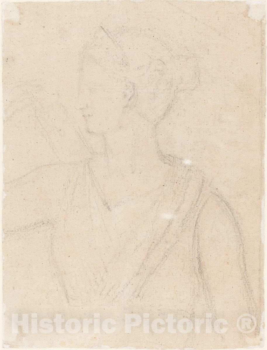 Art Print : Benjamin Robert Haydon, Study of The Statue of Diana in The Vatican [Verso] - Vintage Wall Art