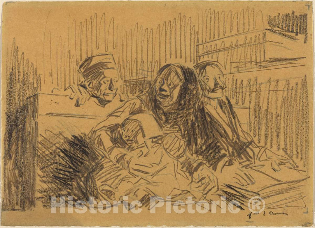 Art Print : Louis Forain, Defenseur et Accuse, c. 1908 - Vintage Wall Art