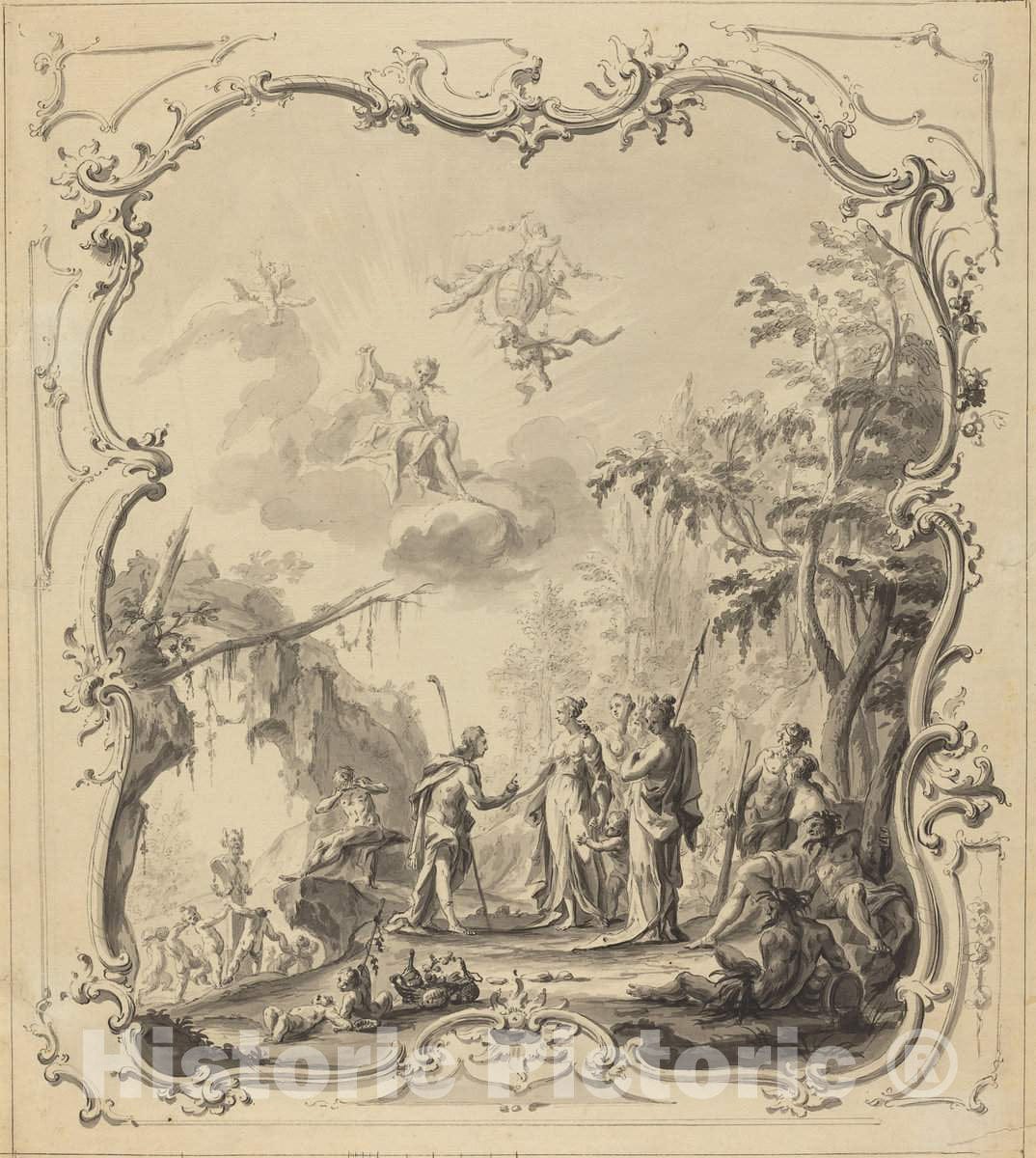 Art Print : The Judgment of Paris, c. 1745 - Vintage Wall Art