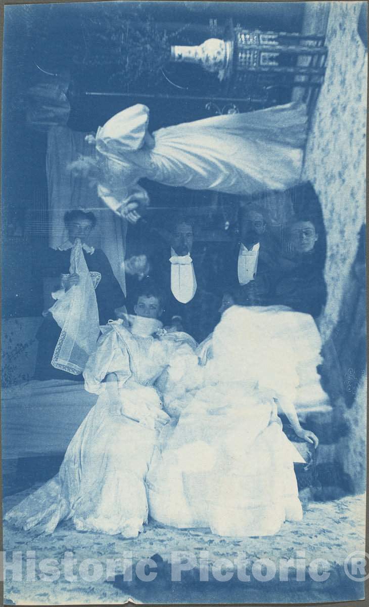 Art Print : Untitled (Double Exposure of Several People in Interior), 1890s - Vintage Wall Art