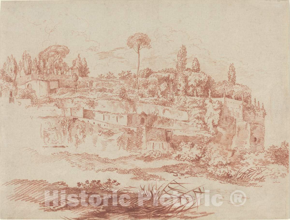 Art Print : Jacques-Amand, Gardens of The Villa Mattei, c. 1760 - Vintage Wall Art