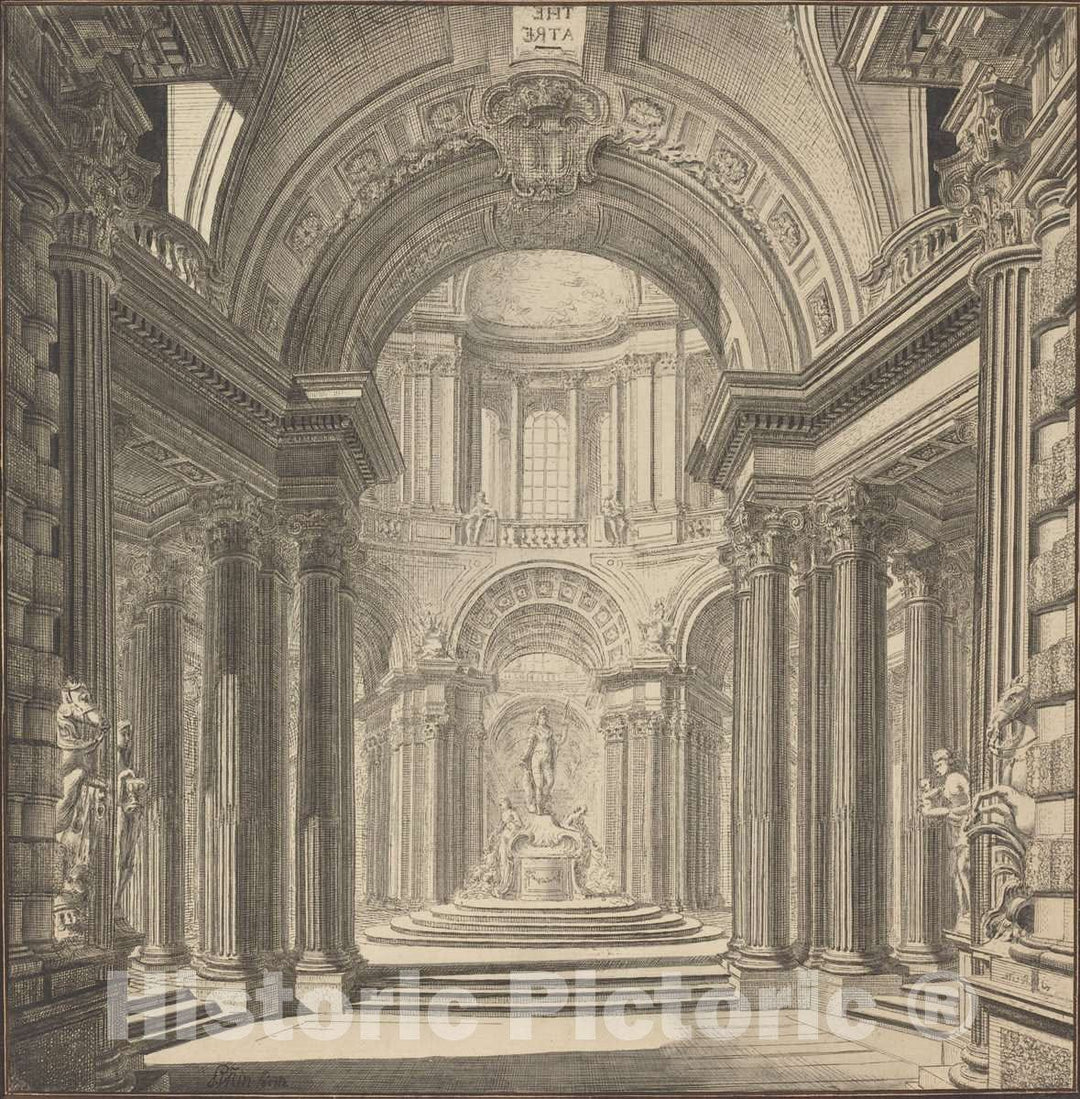 Art Print : Pierre Varin, Interior of a Temple, c. 1750 - Vintage Wall Art