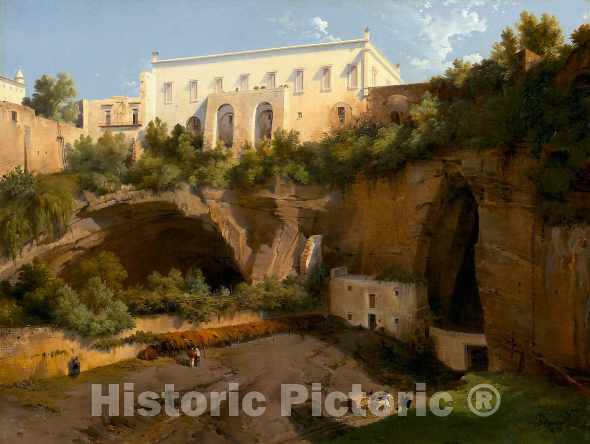 Art Print : Lancelot-ThÃ©odore Turpin de CrissÃ©, View of a Villa, Pizzofalcone, Naples, c. 1819 - Vintage Wall Art