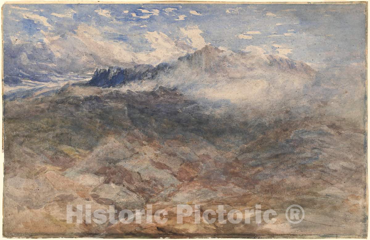 Art Print : David Cox, Mountain Heights, Cader Idris, c. 1850 - Vintage Wall Art