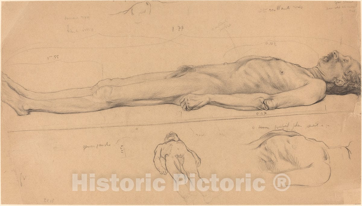 Art Print : FÃ©lix Vallotton, The Corpse (Study for The Dead Christ), 1893 - Vintage Wall Art