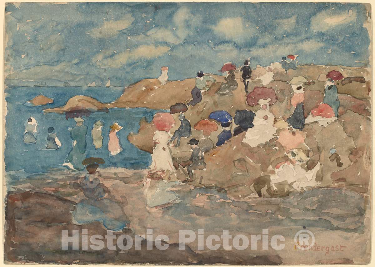 Art Print : Maurice Brazil Prendergast, Revere Beach, c. 1896 - Vintage Wall Art