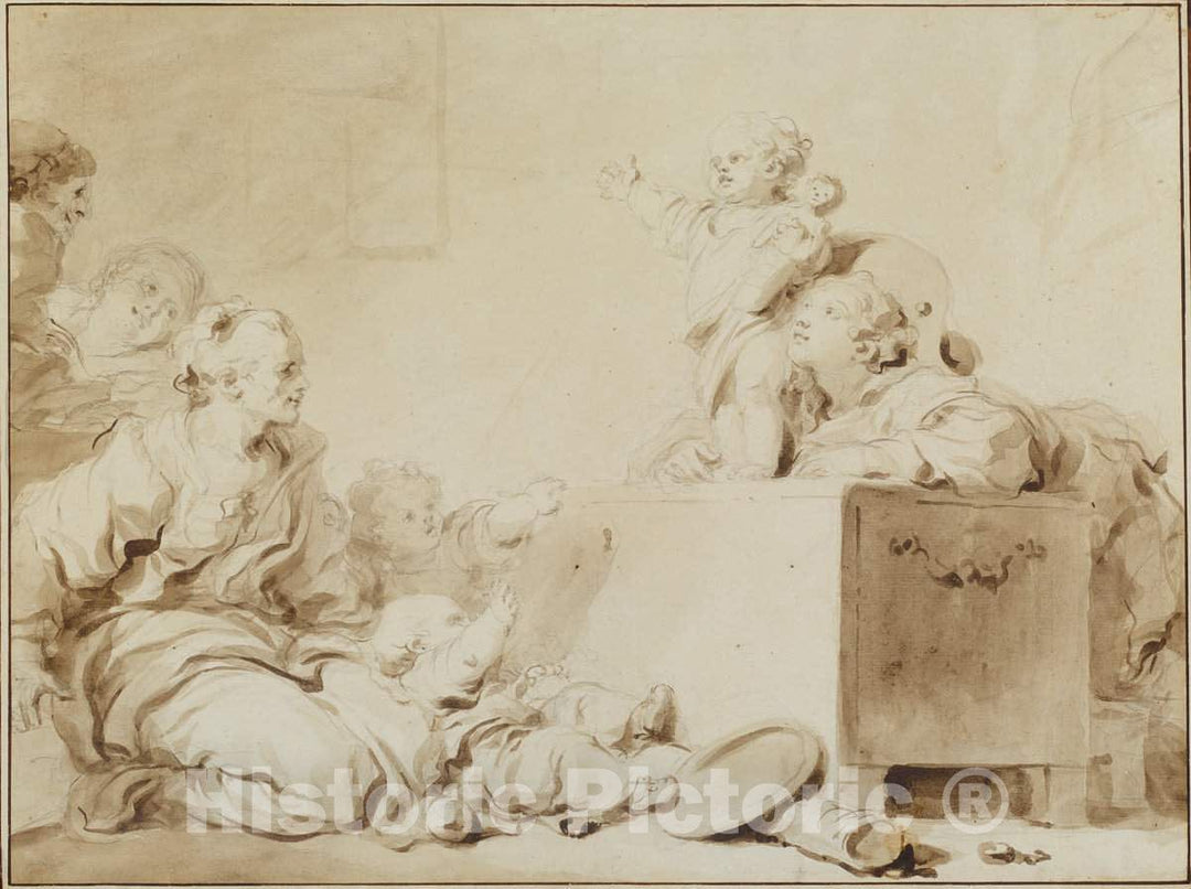 Art Print : HonorÃ© Fragonard, The Little Preacher, Late 1770s - Vintage Wall Art