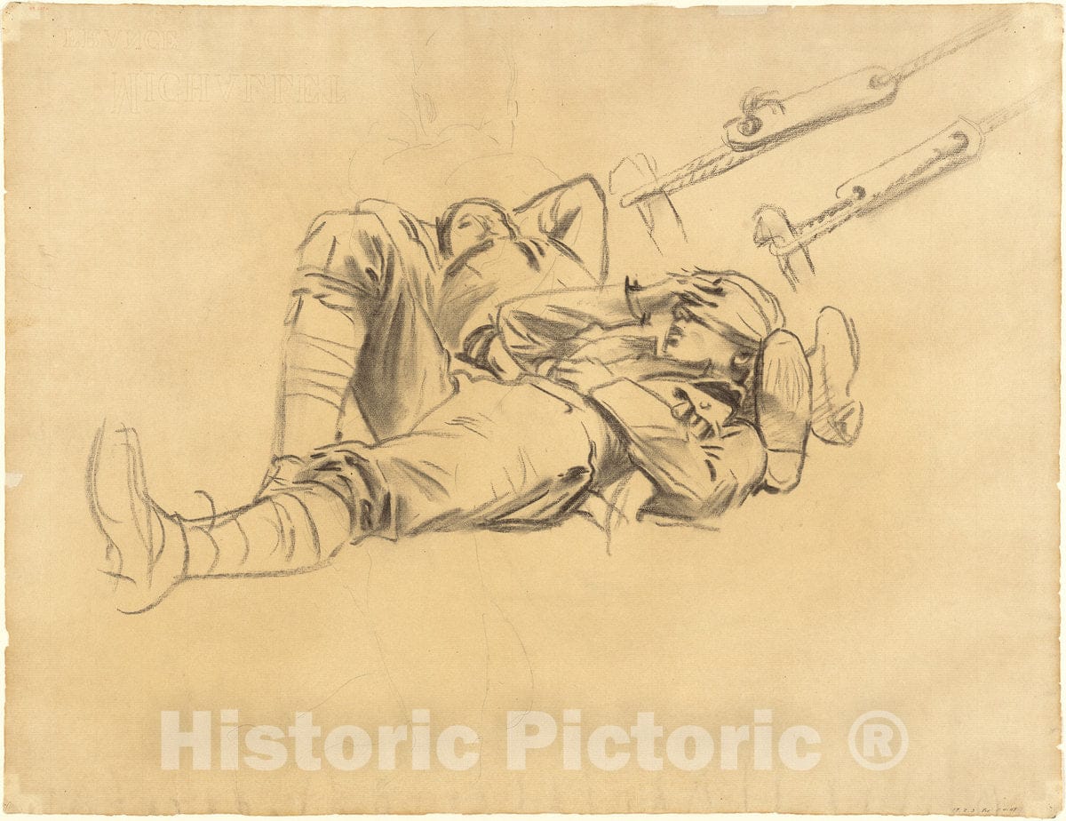 Art Print : John Singer Sargent, Studies for Gassed [Recto], 1918-1919 - Vintage Wall Art