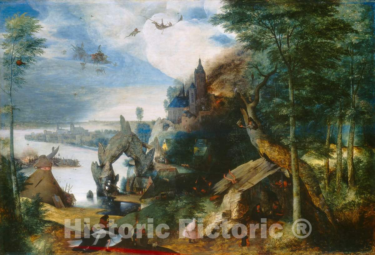 Art Print : Bruegel The Elder, The Temptation of Saint Anthony, c.1563 - Vintage Wall Art