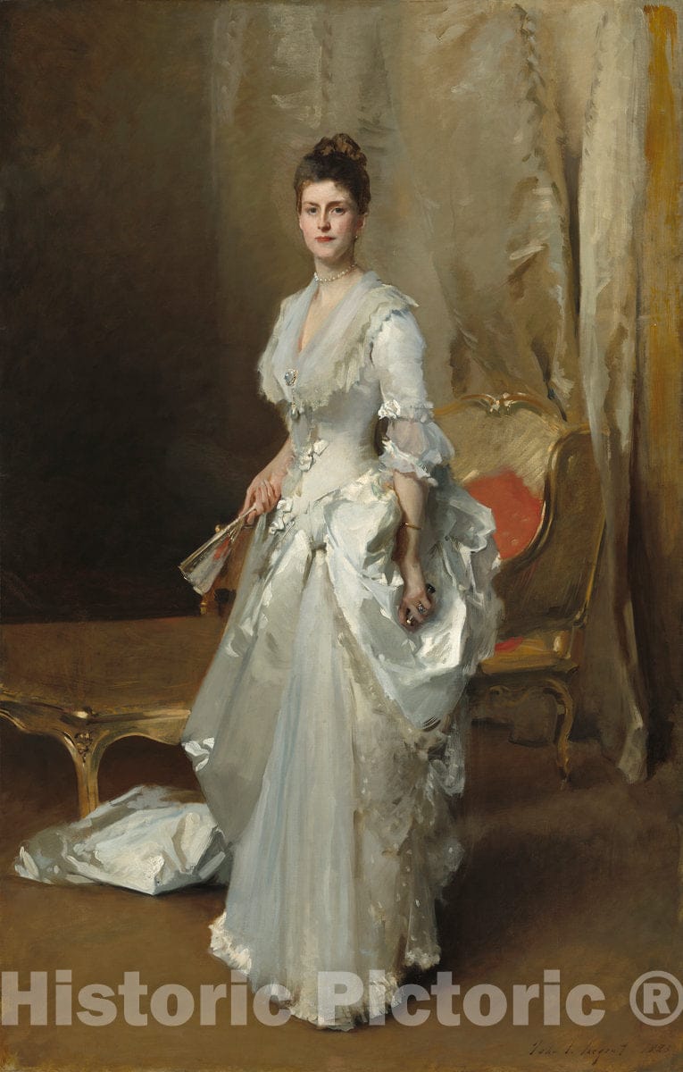 Art Print : John Singer Sargent, Margaret Stuyvesant Rutherfurd White (Mrs. Henry White), 1883 - Vintage Wall Art