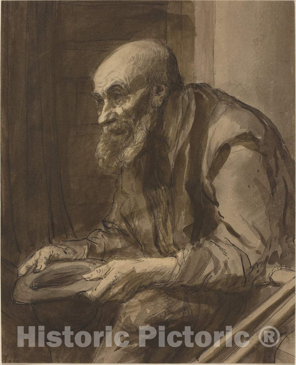 Art Print : Alphonse Legros, Beggar with Crutches - Vintage Wall Art