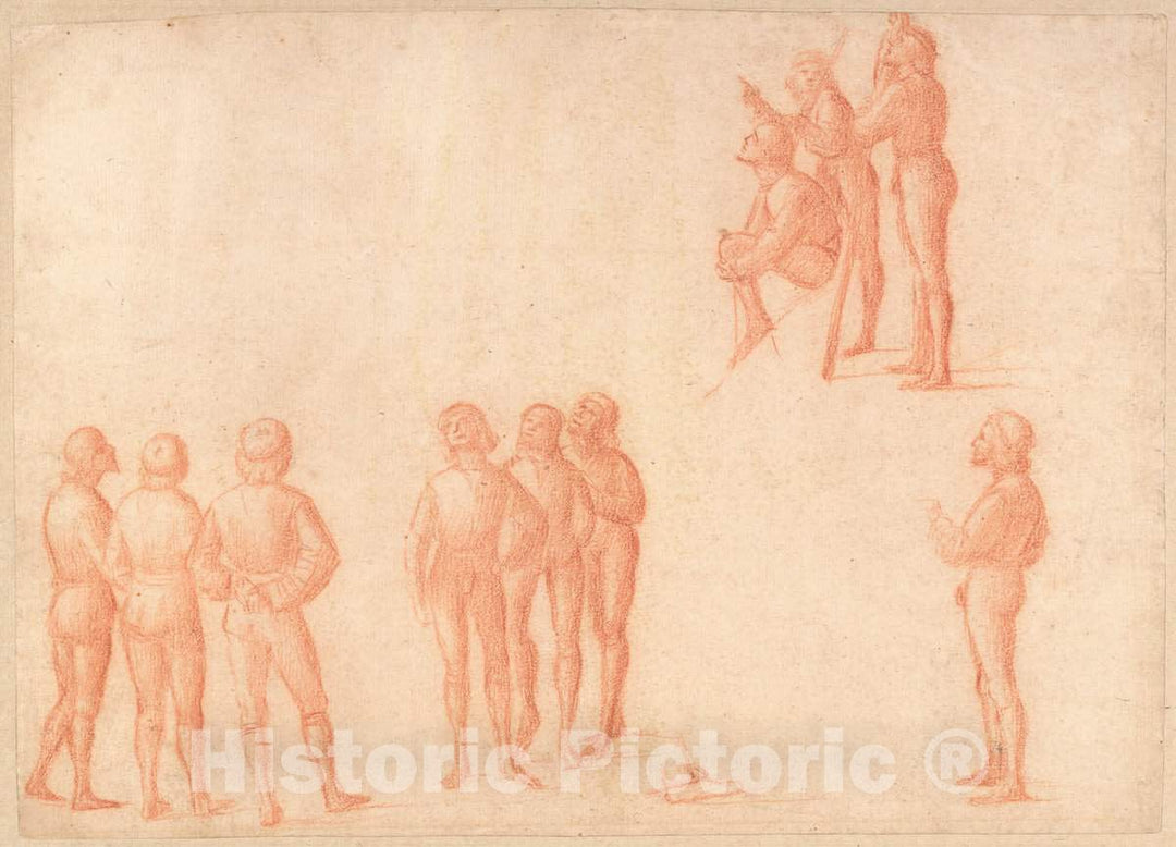 Art Print : Vittore Carpaccio, Groups of Male Figures, c. 1514 - Vintage Wall Art