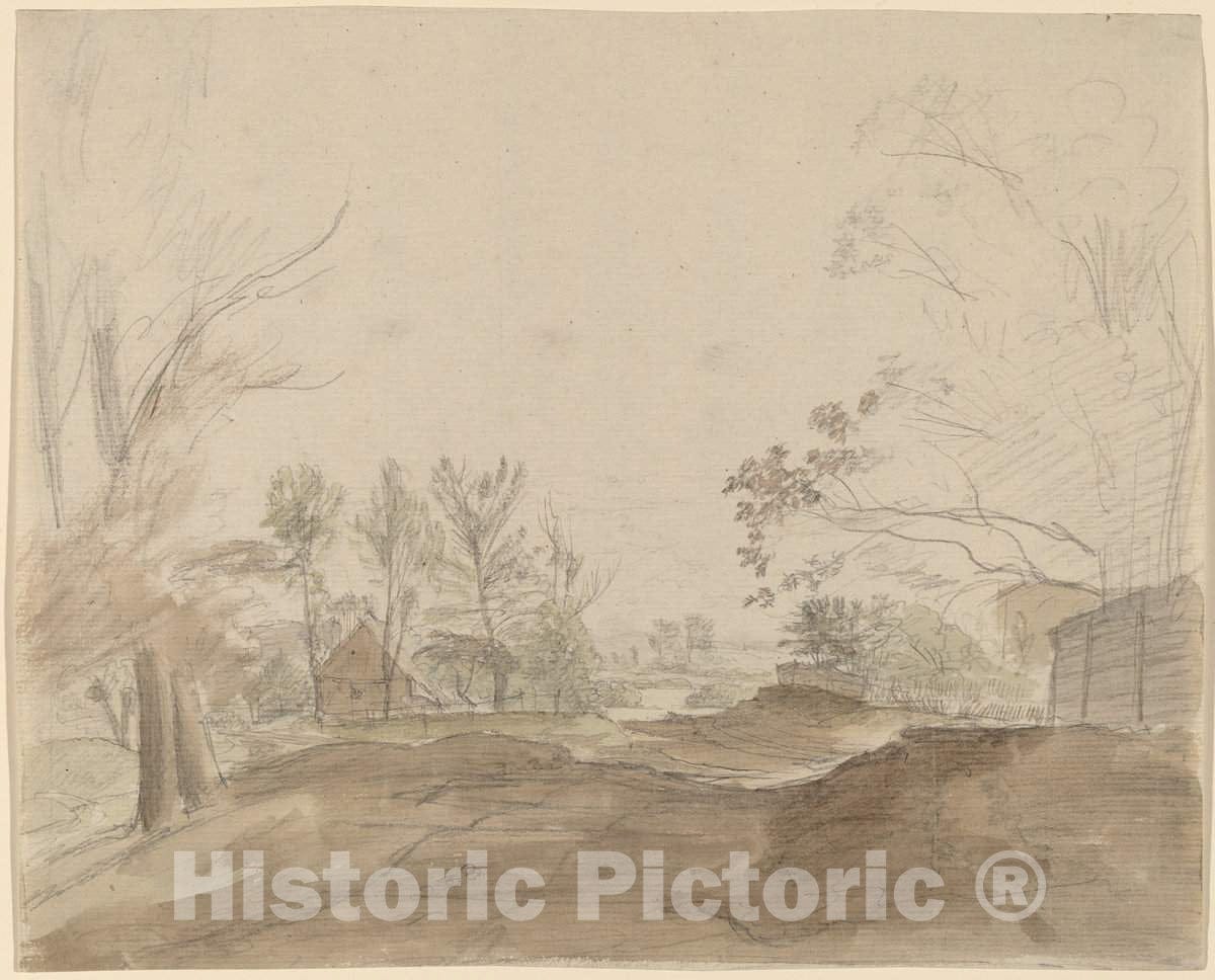 Art Print : Christoph Nathe, A Road Through a Country Village, c. 1790 - Vintage Wall Art