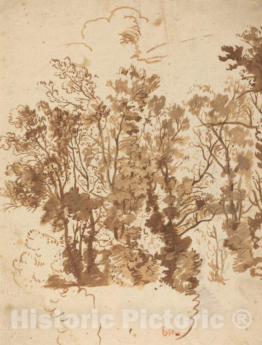 Art Print : Bartholomeus Breenbergh, Landscape Study, 1631 - Vintage Wall Art