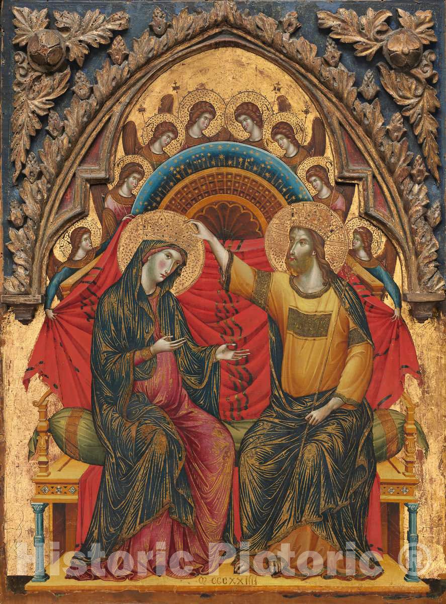 Art Print : The Coronation of The Virgin, 1324 - Vintage Wall Art