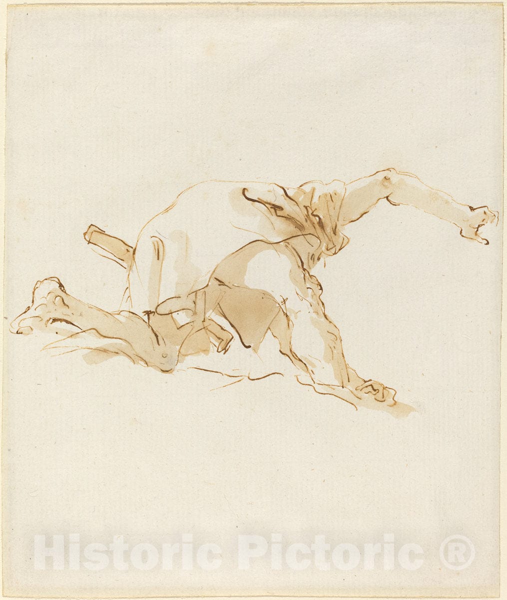 Art Print : Giovanni Battista Tiepolo, Figure on a Cloud, c.1755 - Vintage Wall Art