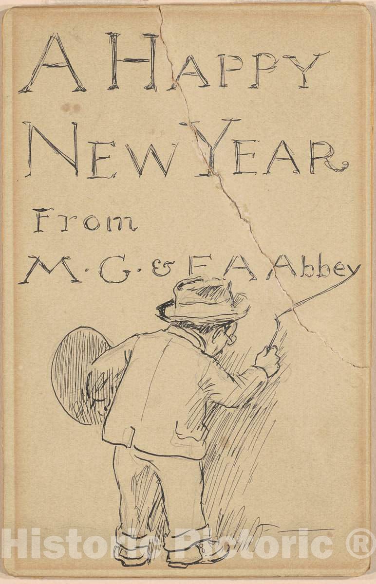 Art Print : Edwin Austin Abbey, A Happy New Year, c. 1900-1910 - Vintage Wall Art