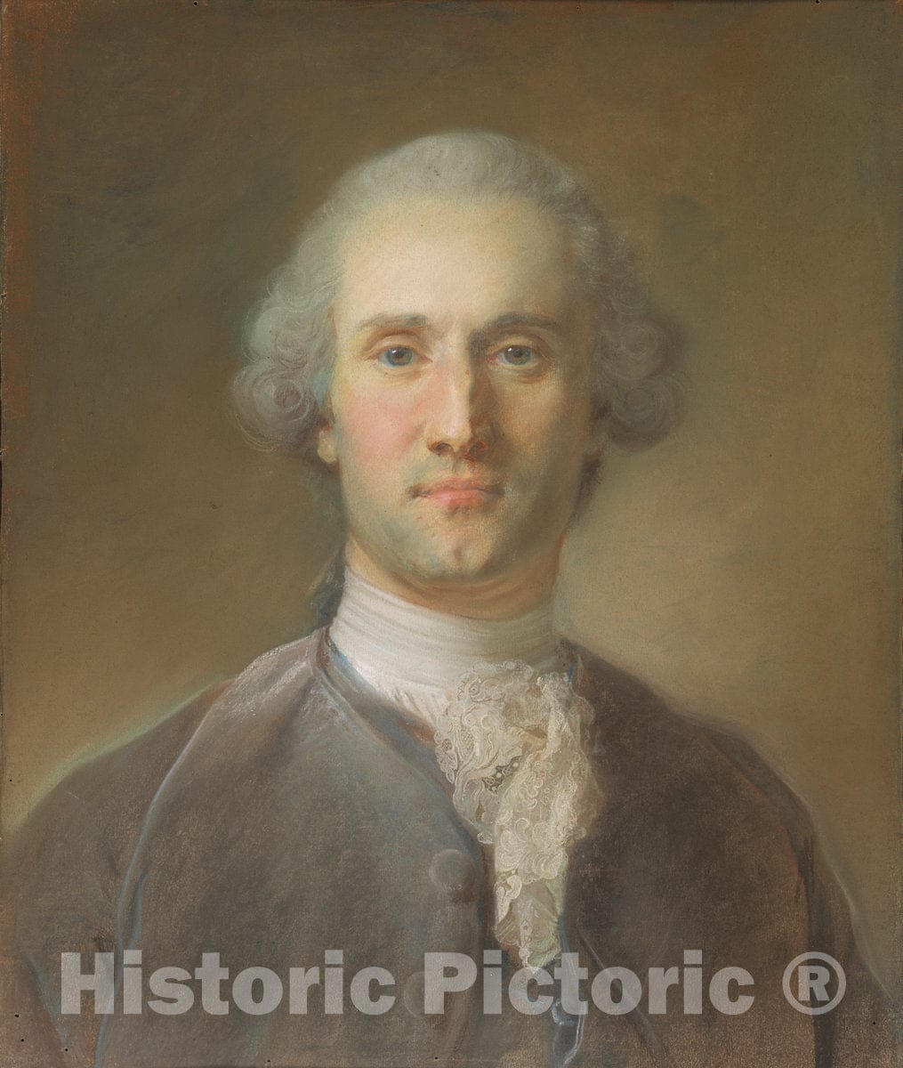 Art Print : Baptiste Perronneau, Portrait of a Man, c. 1757 - Vintage Wall Art