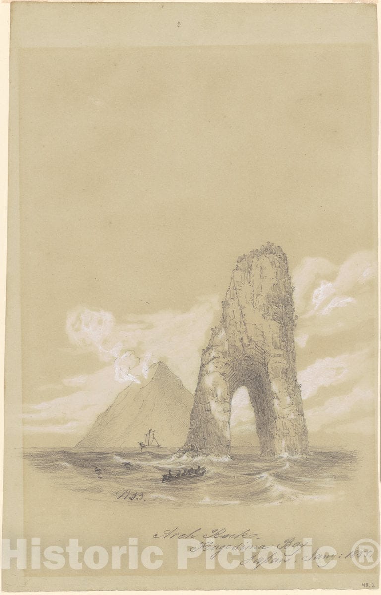 Art Print : William Brenton Boggs, Arch Rock, Kagosima Bay, Japan, 1855 - Vintage Wall Art