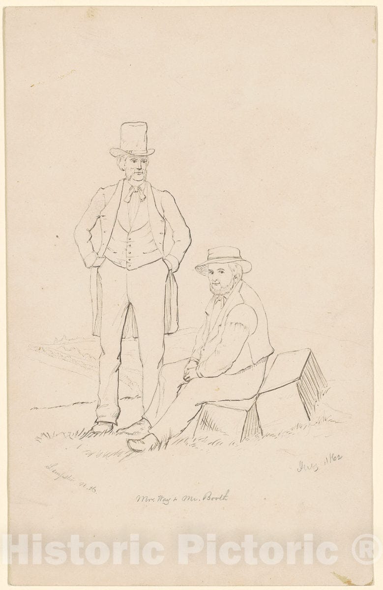 Art Print : James Wells Champney, Mr. Way and Mr. Booth, 1862 - Vintage Wall Art