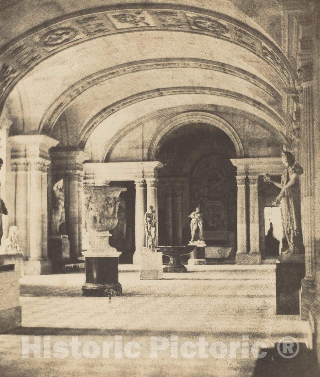 Art Print : FortunÃ© Joseph Petiot-Groffier, Salon of The Caryatides, Louvre, c. 1851 - Vintage Wall Art