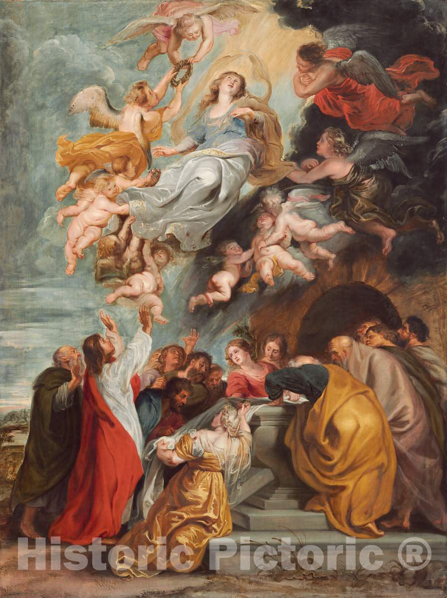 Art Print : Sir Peter Paul Rubens, The Assumption of The Virgin, mid 1620s - Vintage Wall Art