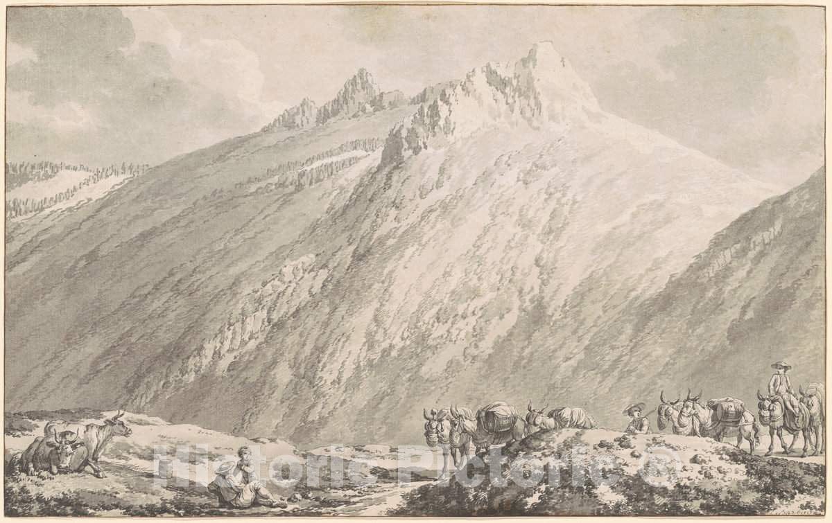 Art Print : Jacques-FranÃ§ois Le Barbier, The Grimsel Pass, c.1778 - Vintage Wall Art