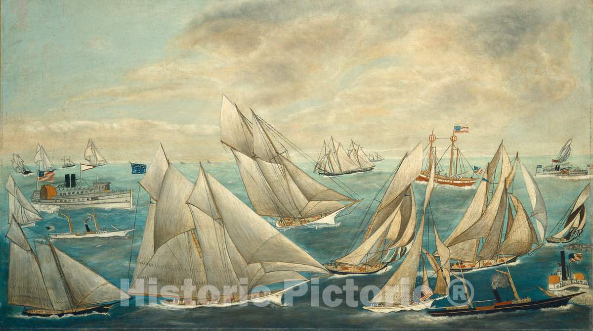 Art Print : Imaginary Regatta of America's Cup Winners, 1889 or After - Vintage Wall Art