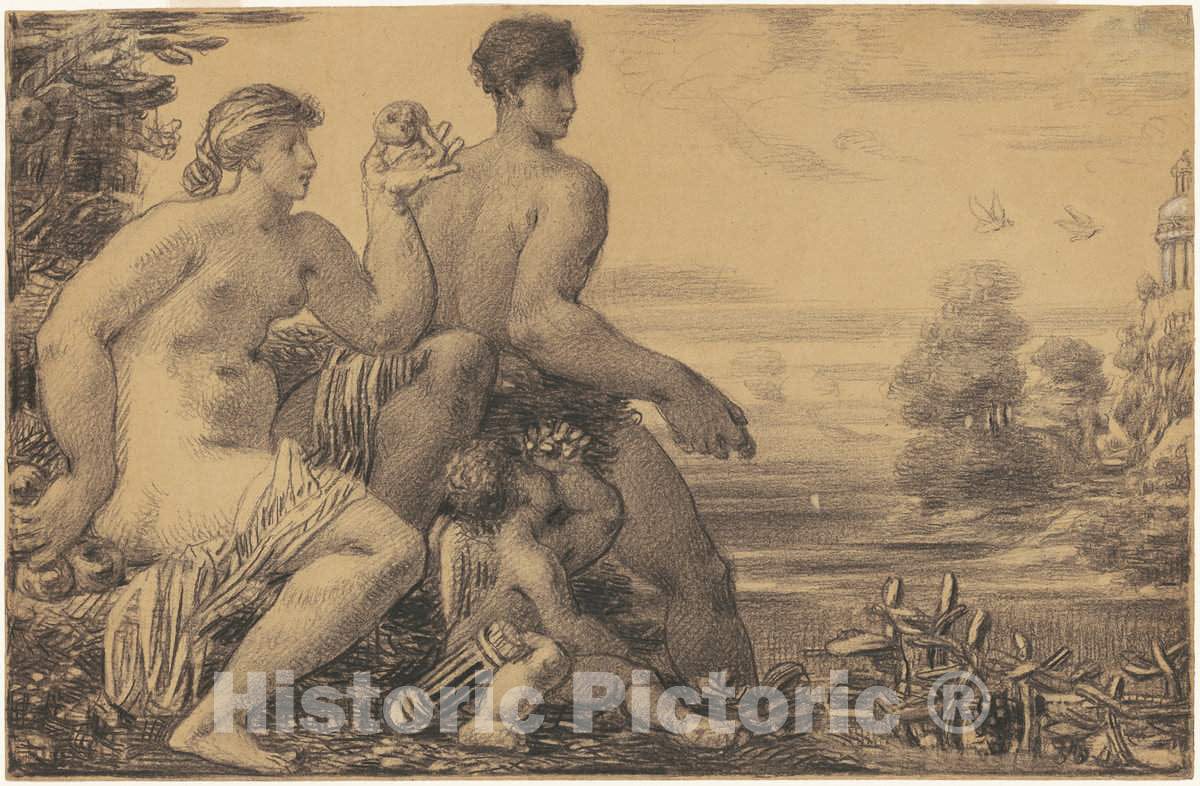 Art Print : William P. Babcock, Venus, Mars, and Cupid, 1860s-1870s - Vintage Wall Art