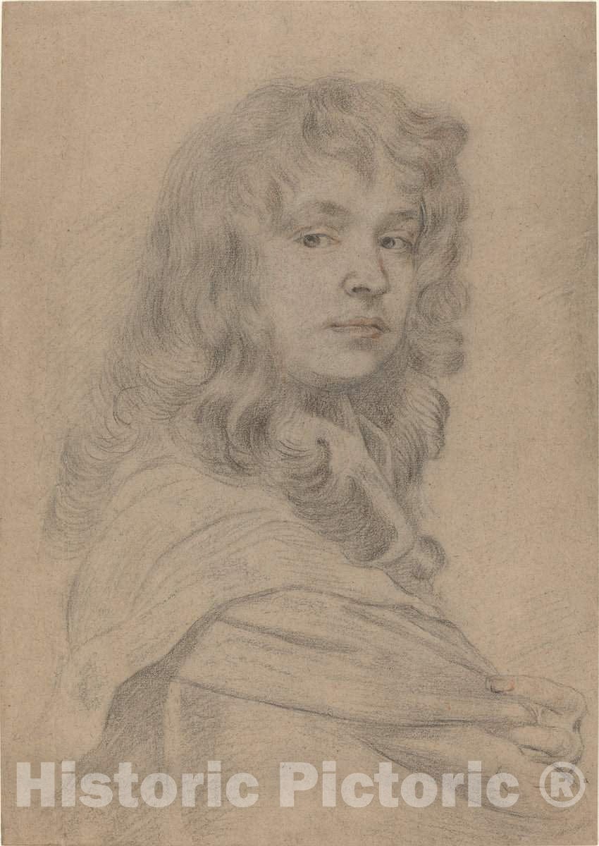 Art Print : Sir Peter Lely, Self-Portrait, c. 1641 - Vintage Wall Art