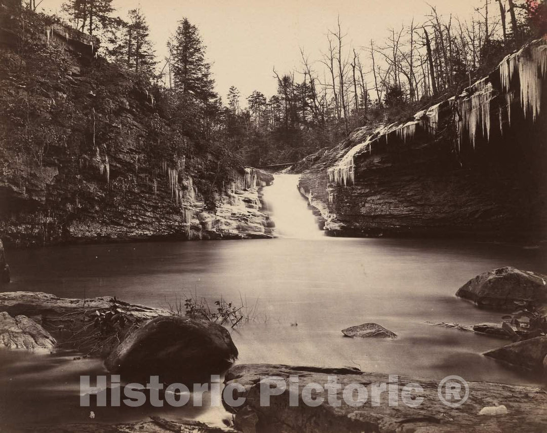 Art Print : Isaac H. Bonsall, Lula Lake, Upper Falls, Lookout Mountain, Georgia, 1864-1865 - Vintage Wall Art