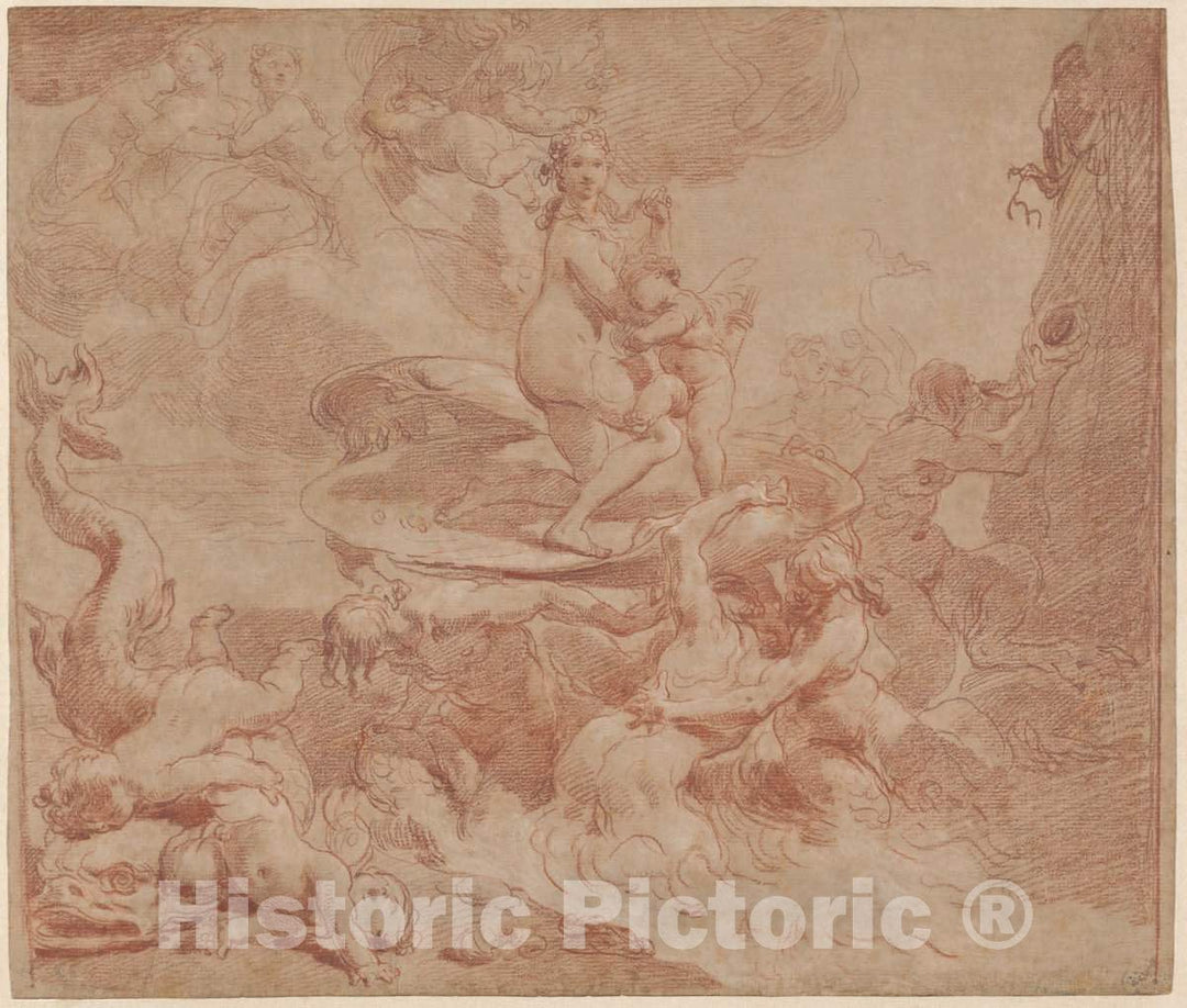 Art Print : Gaetano Gandolfi, The Birth of Venus, Late 1770s - Vintage Wall Art