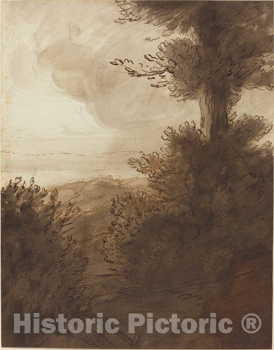 Art Print : Alphonse Legros, The Big Tree - Vintage Wall Art