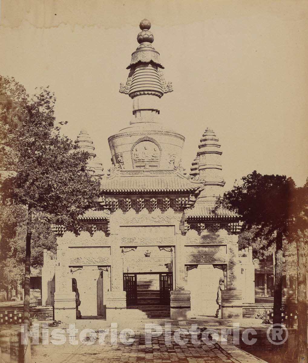 Art Print : Felice Beato, Thibetan Monument in The Lama Temple, Pekin, October 1860, 1860 - Vintage Wall Art